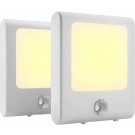 2 x stopcontact lampje met bewegingssensor â plugin ledlamp â Nachtlampje -  warm licht â dimbaar
