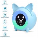 Digitaal alarm Slaaptrainer met slaaptimers, wake-up licht & Nachtlamp met slaapmelodieÃ«n-Blauw kat ontwerp